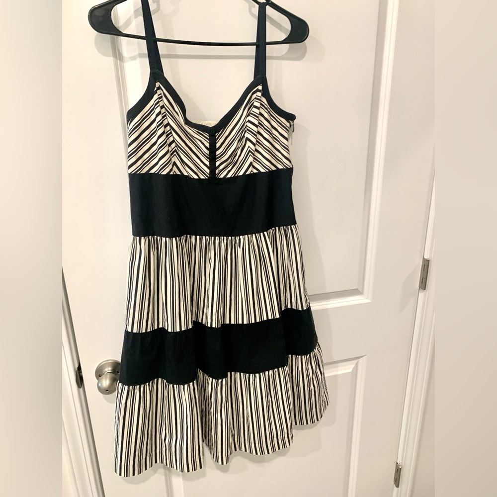 Maple - Classic Black and White Striped Sundress